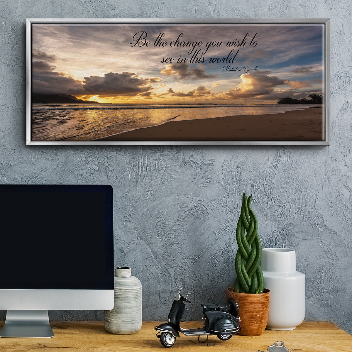 Be The Change - Floater Framed Canvas Print