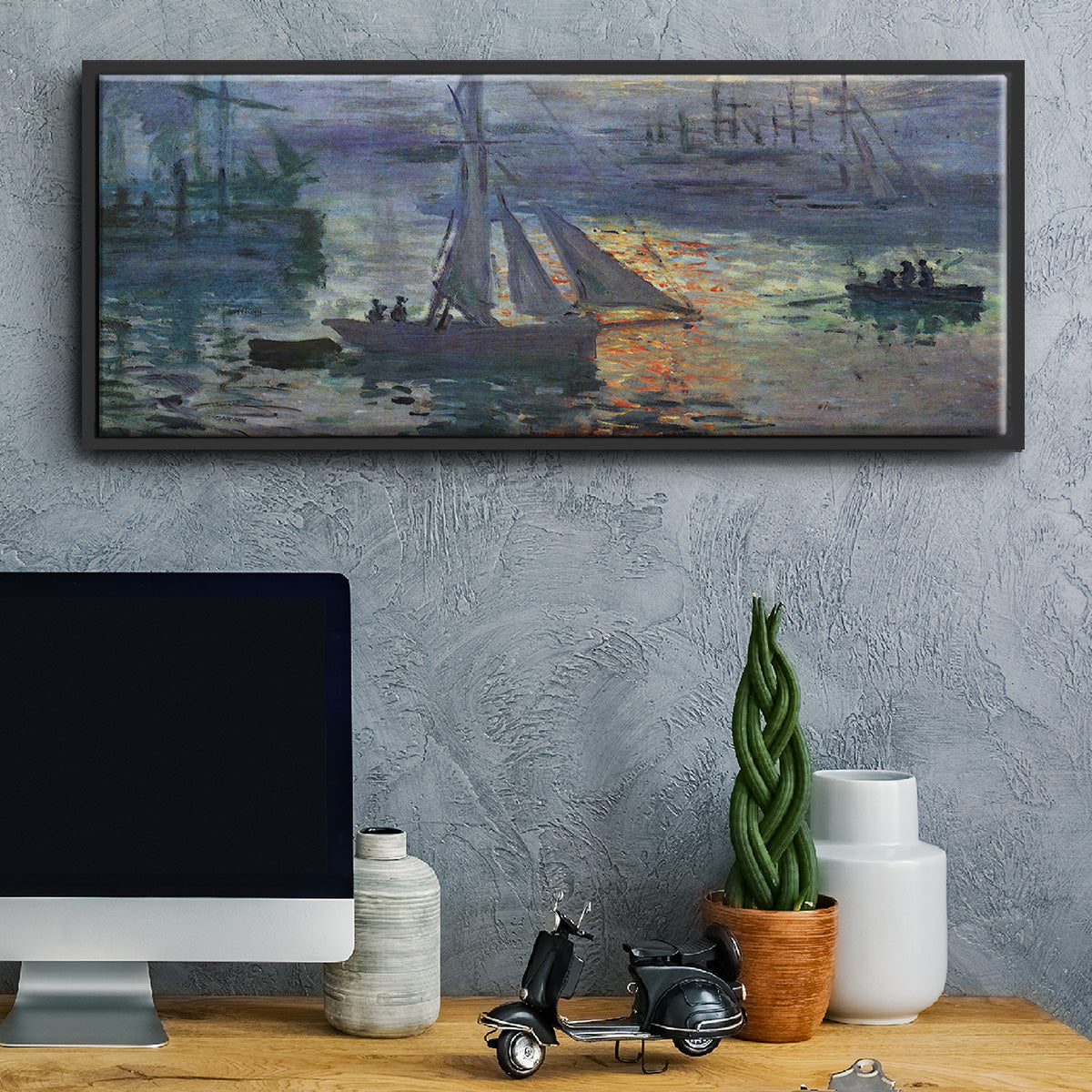 Sunrise at Sea - Floater Framed Canvas Print