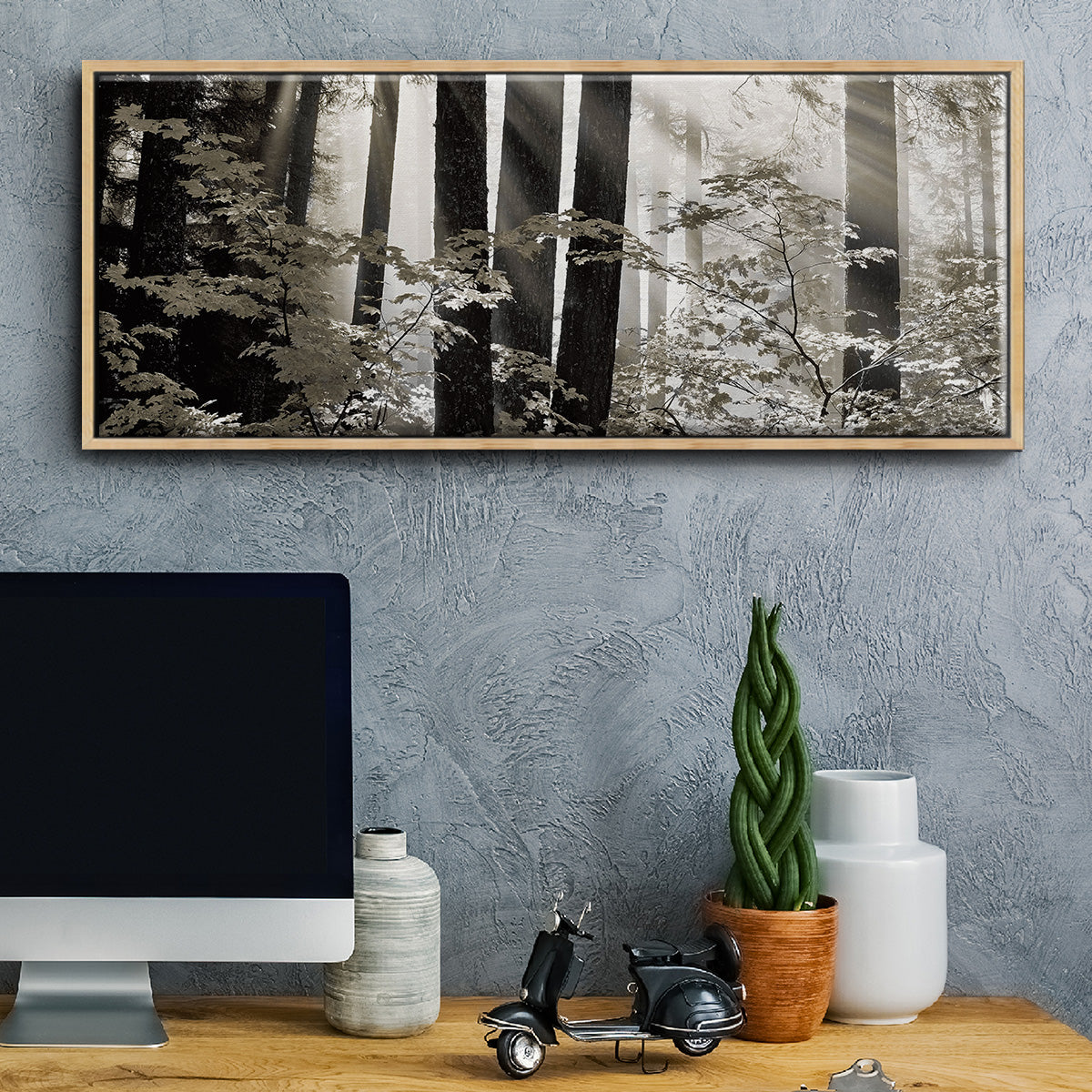 Misty Forest - Floater Framed Canvas Print