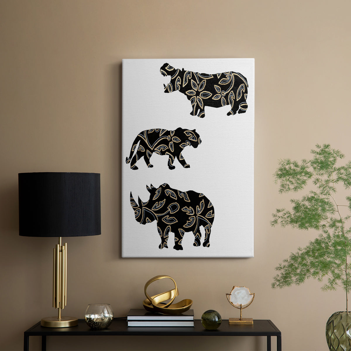 Ornamental Safari Animals II - Canvas Art Print