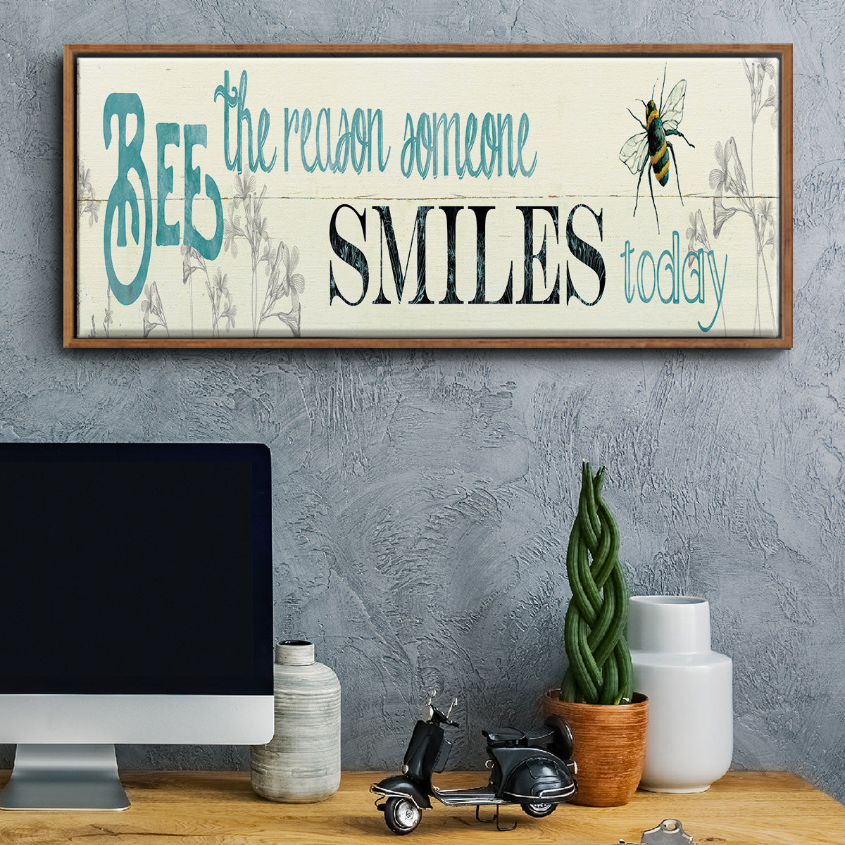 Bee The Reason - Floater Framed Canvas Print