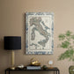 Bordered Map of Italy - Canvas Art Print