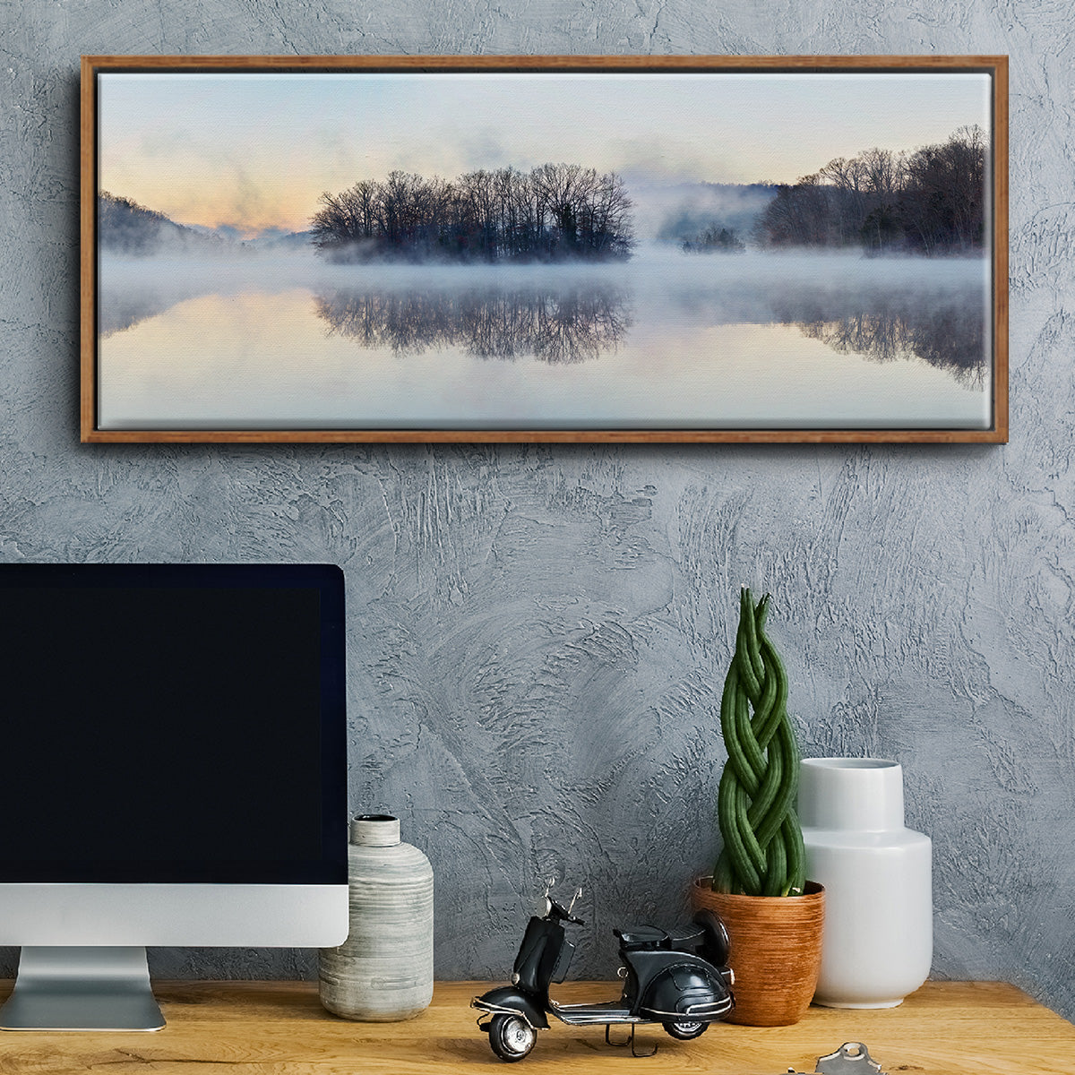 Scene on the Water VIII - Floater Framed Canvas Print