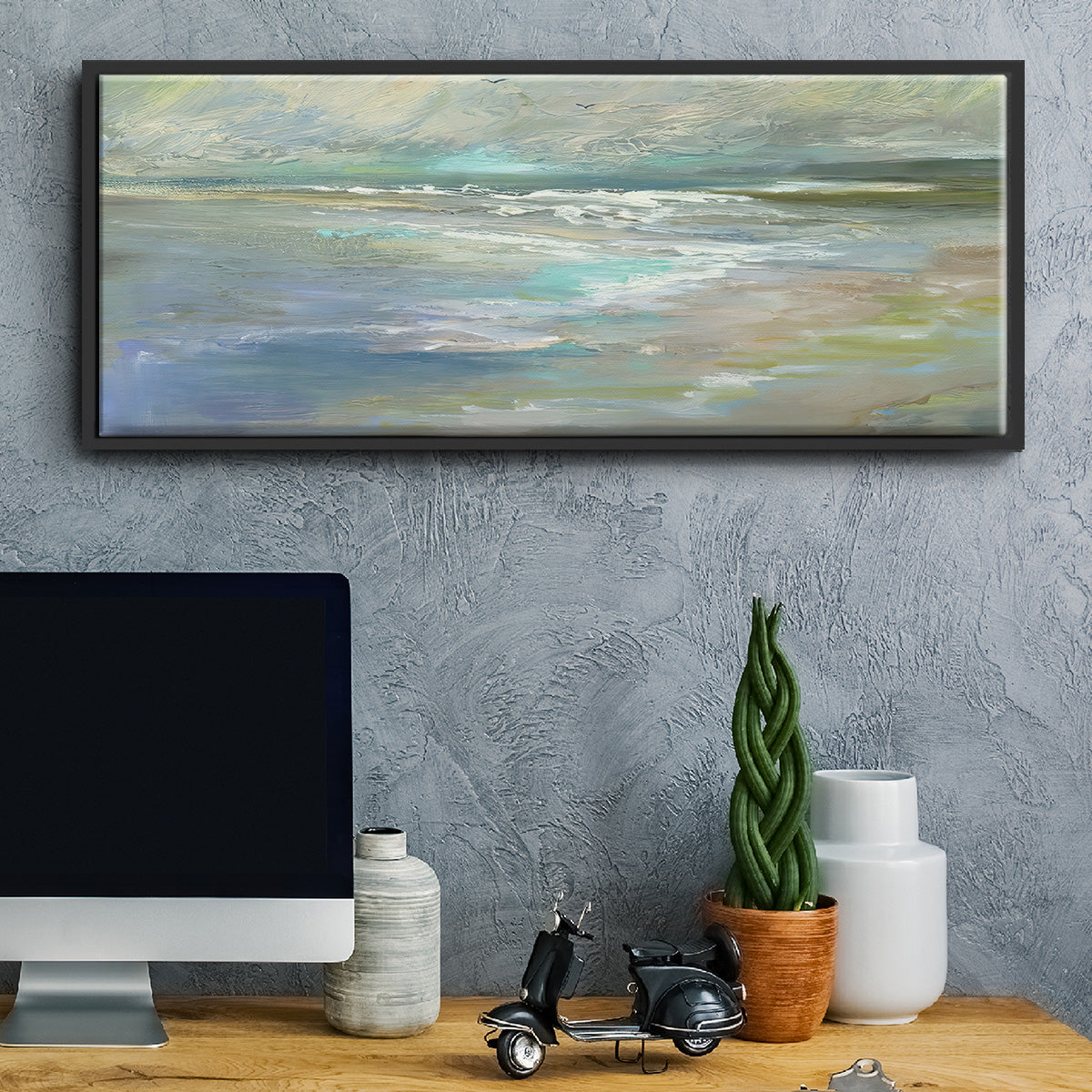 Beach Light I - Floater Framed Canvas Print