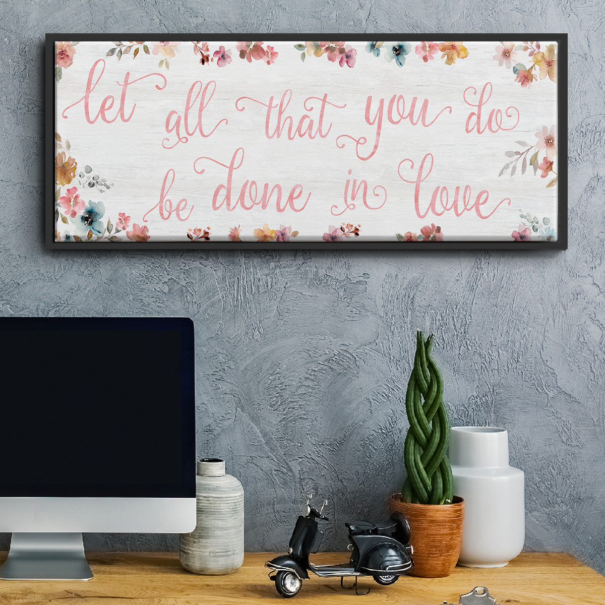 Done In Love - Floater Framed Canvas Print