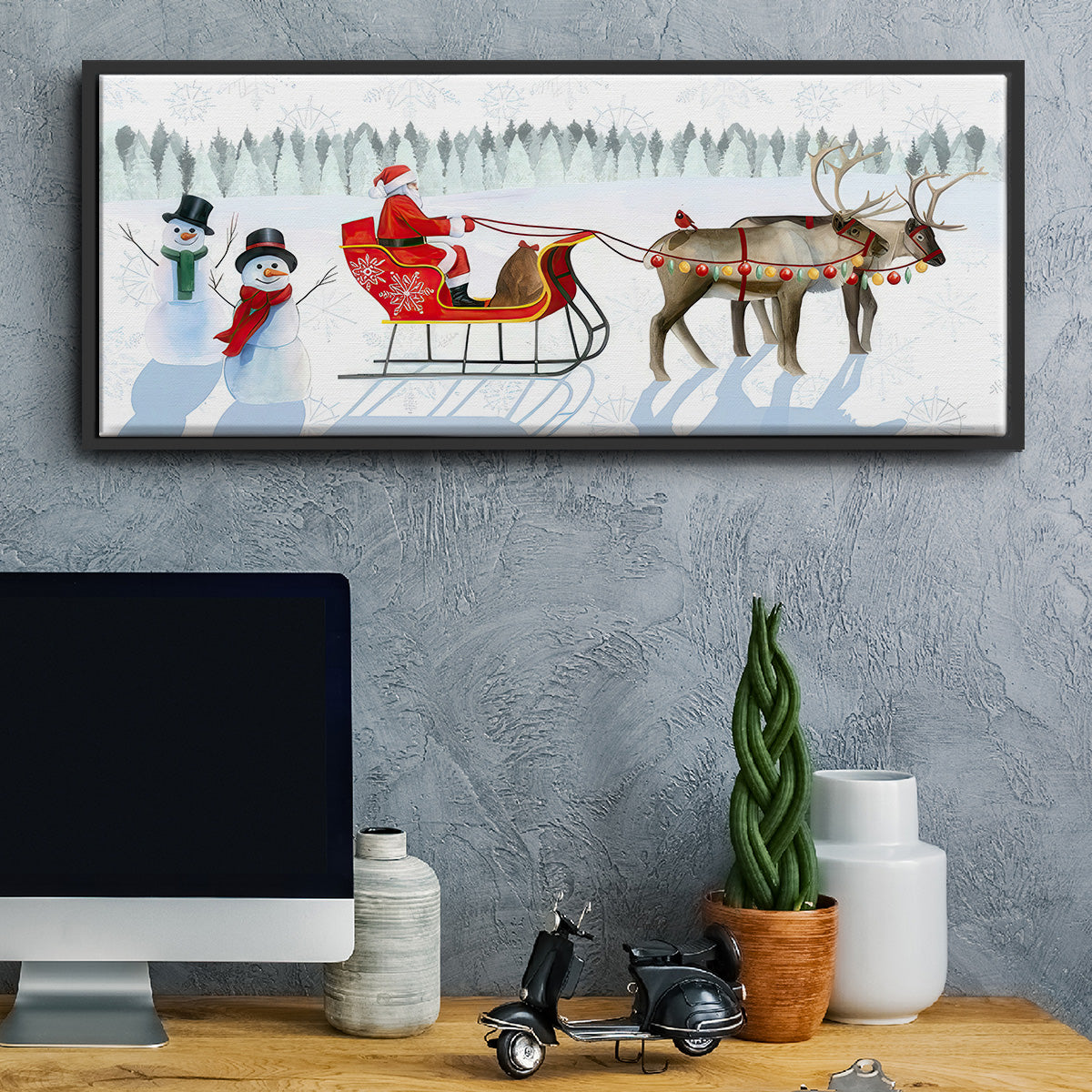 Santa's Snowmen Collection D - Floater Framed Canvas Print
