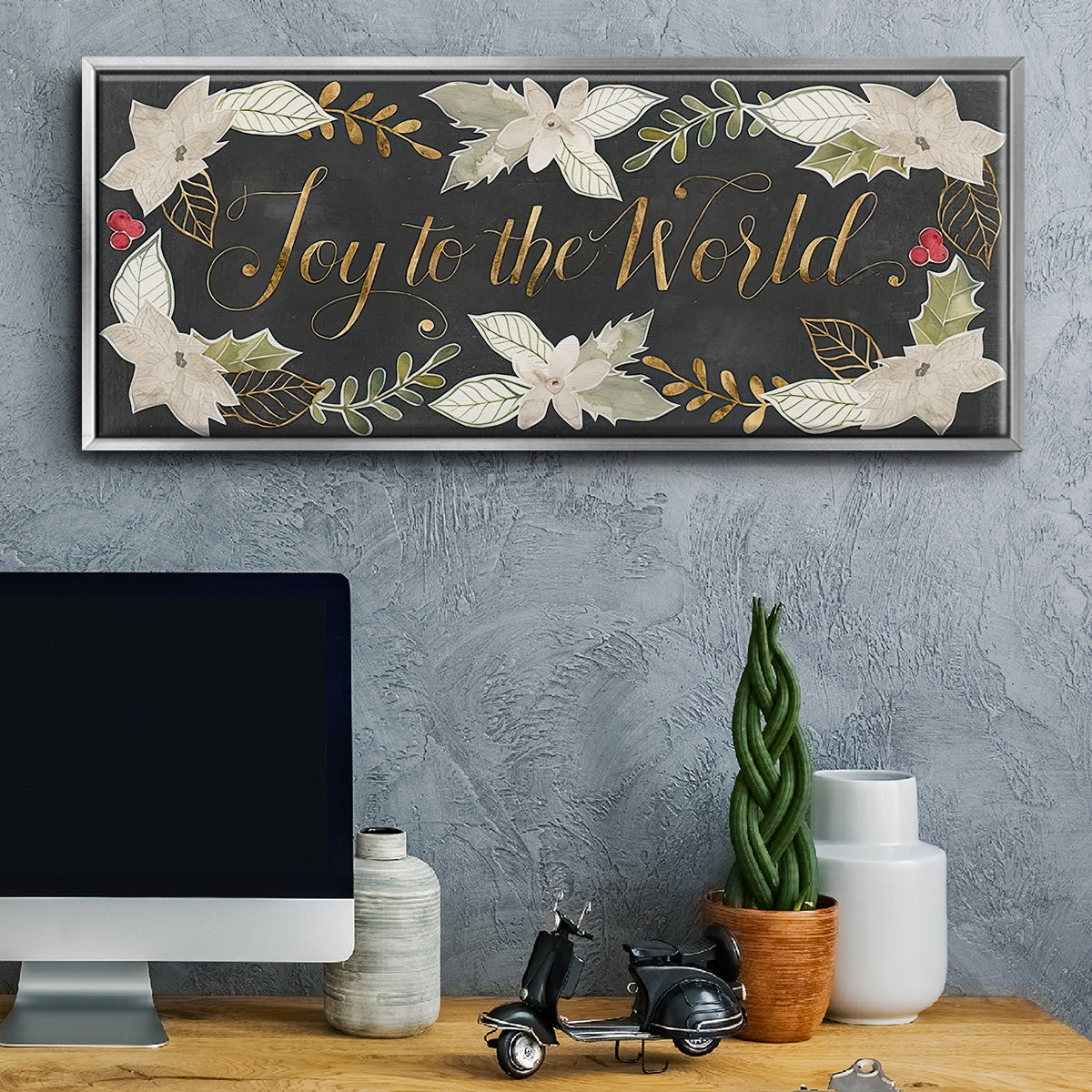 Gilded Christmas Collection D - Floater Framed Canvas Print