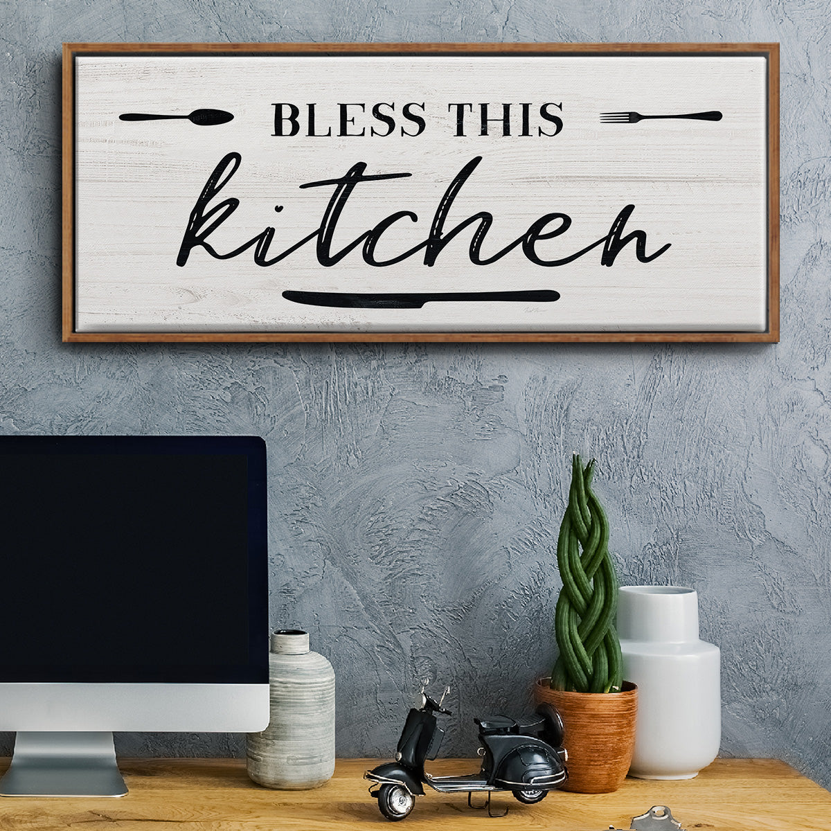 Bless this Kitchen - Floater Framed Canvas Print