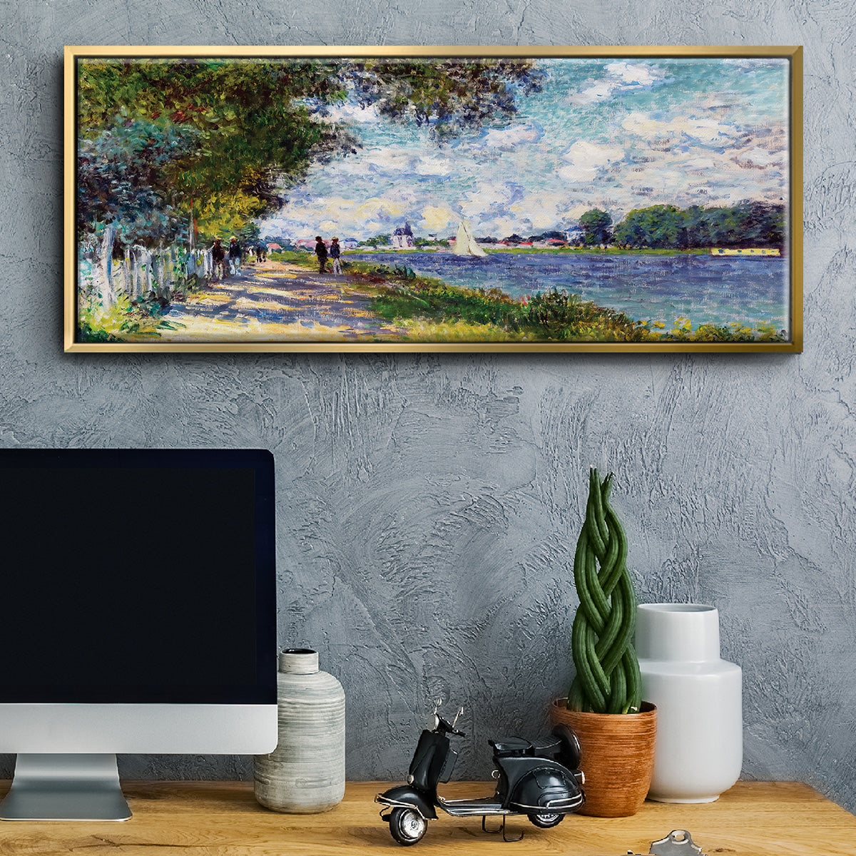 The Seine at Argenteuil, 1875 - Floater Framed Canvas Print