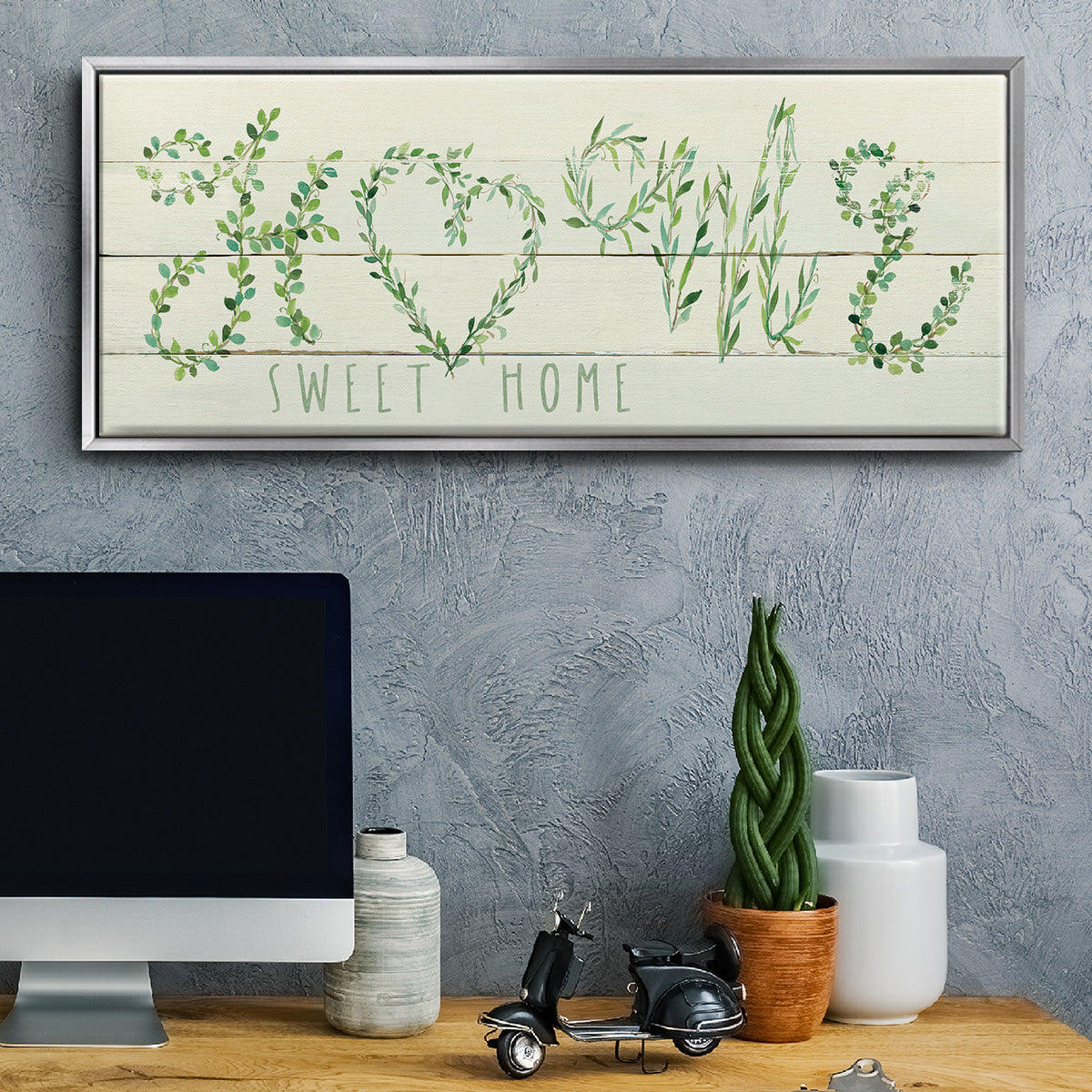 Shiplap Vines Home - Floater Framed Canvas Print