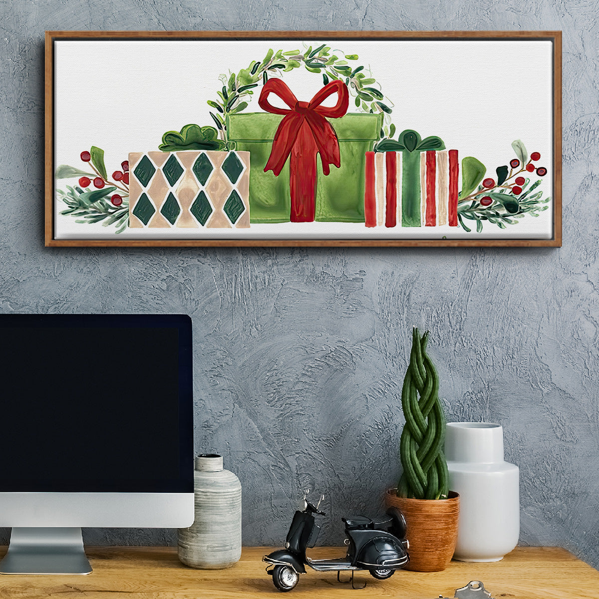 Woodland Holiday Collection D - Floater Framed Canvas Print