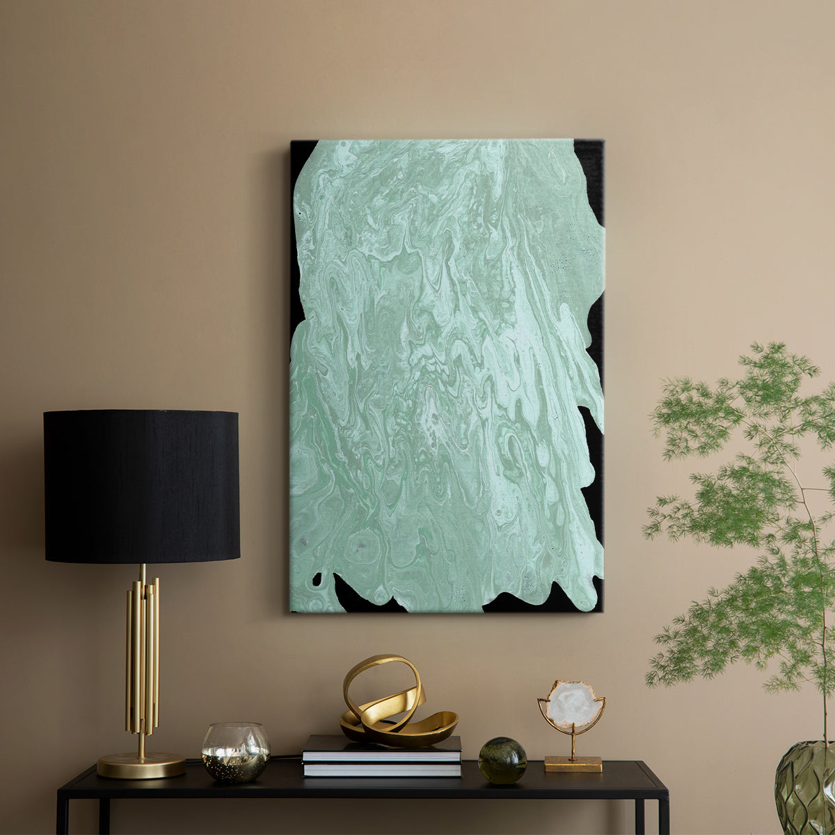 Teal Cascade II - Canvas Art Print