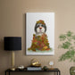 Landed in Autumn, Black and White Dog - Canvas Art Print