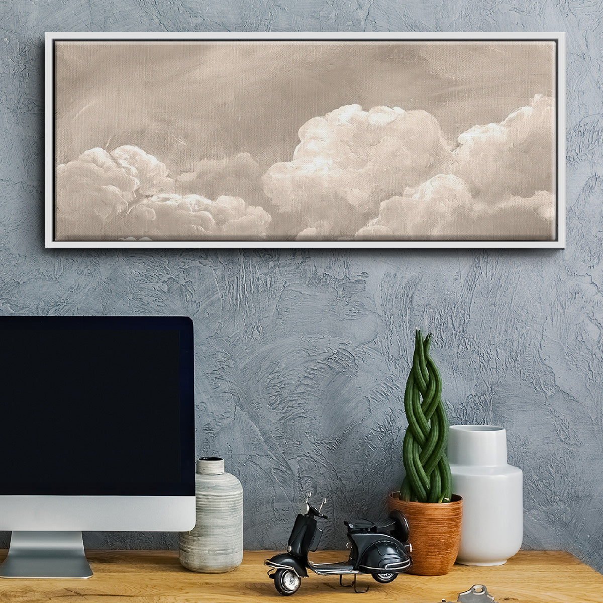 Painted Clouds I - Floater Framed Canvas Print