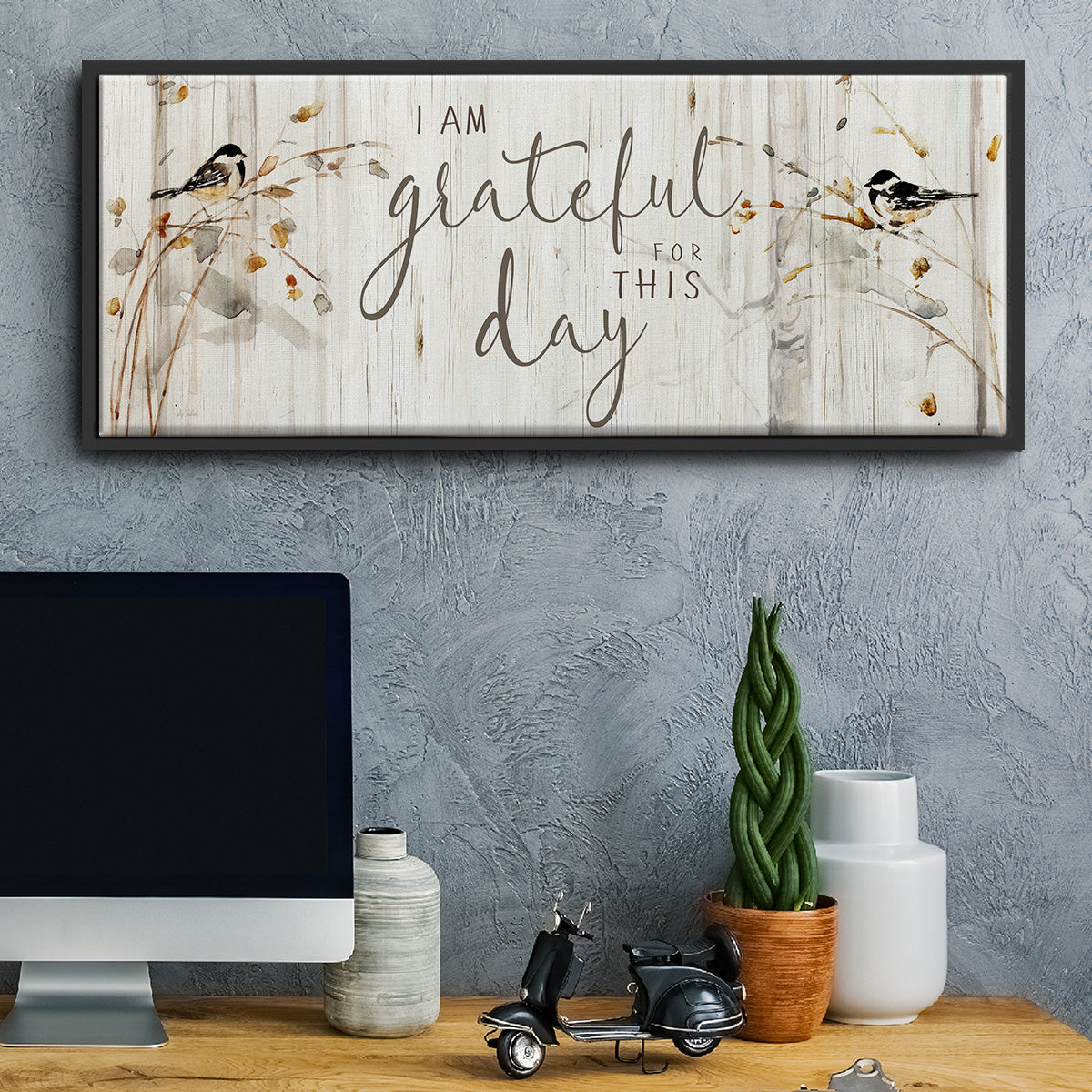 Grateful for this Day - Floater Framed Canvas Print