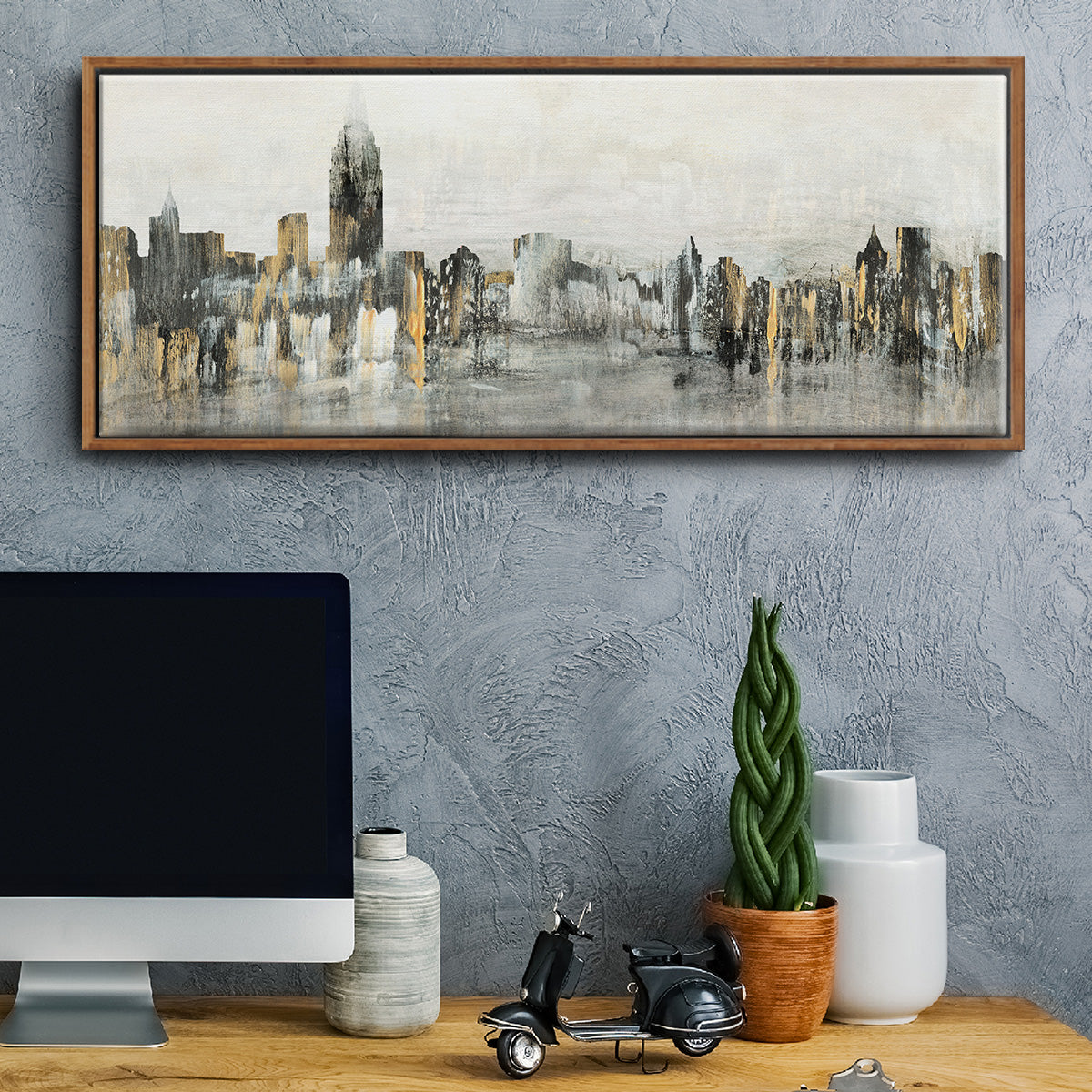 Bright City Lights - Floater Framed Canvas Print