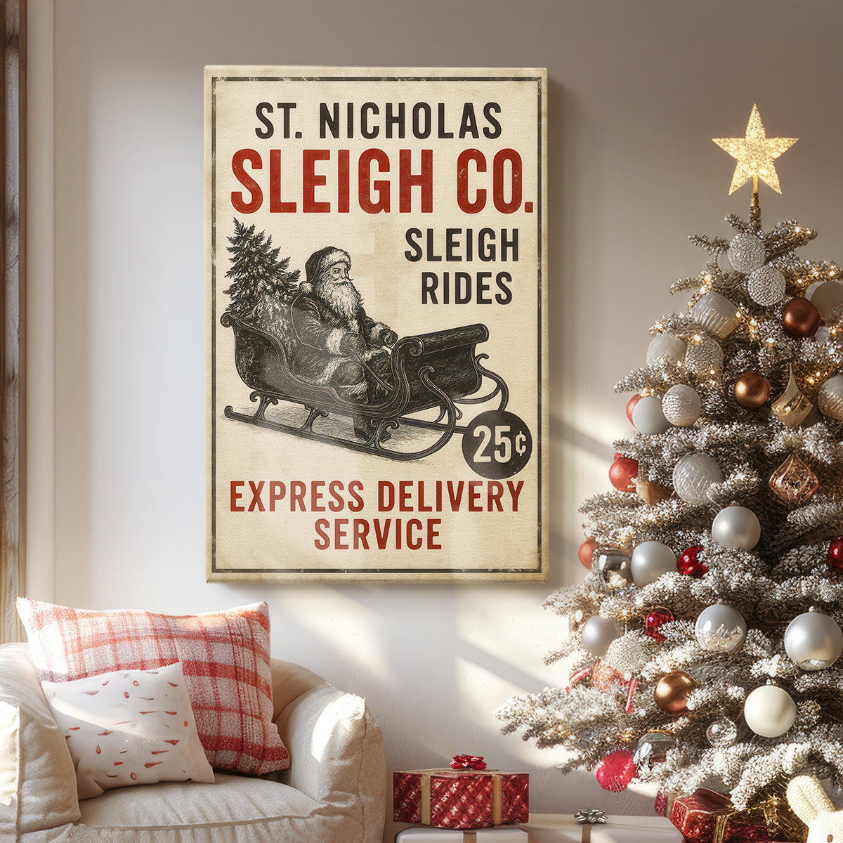 Golden Icicles Village - Canvas Art Print