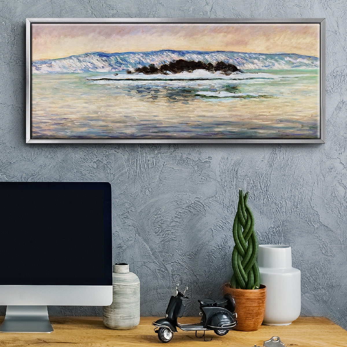 The Fjord, Near Christiania, 1893 - Floater Framed Canvas Print