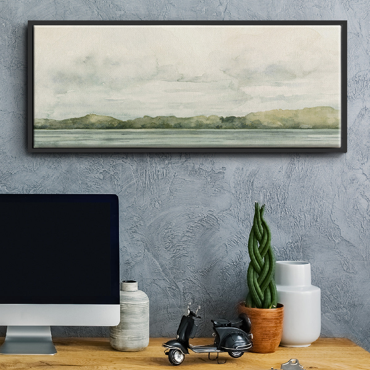 Riverside Views I - Floater Framed Canvas Print