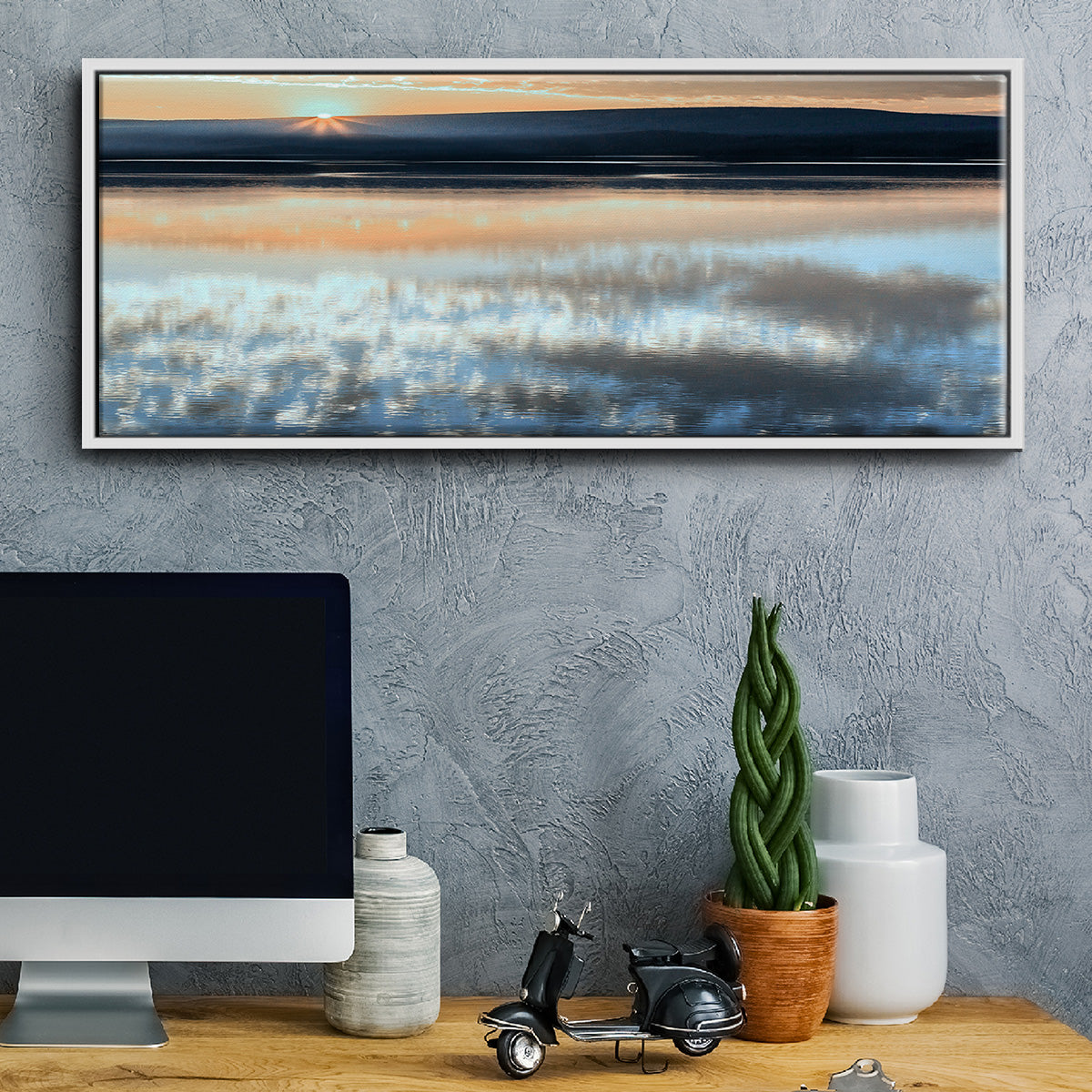 Serene Sunrise - Floater Framed Canvas Print