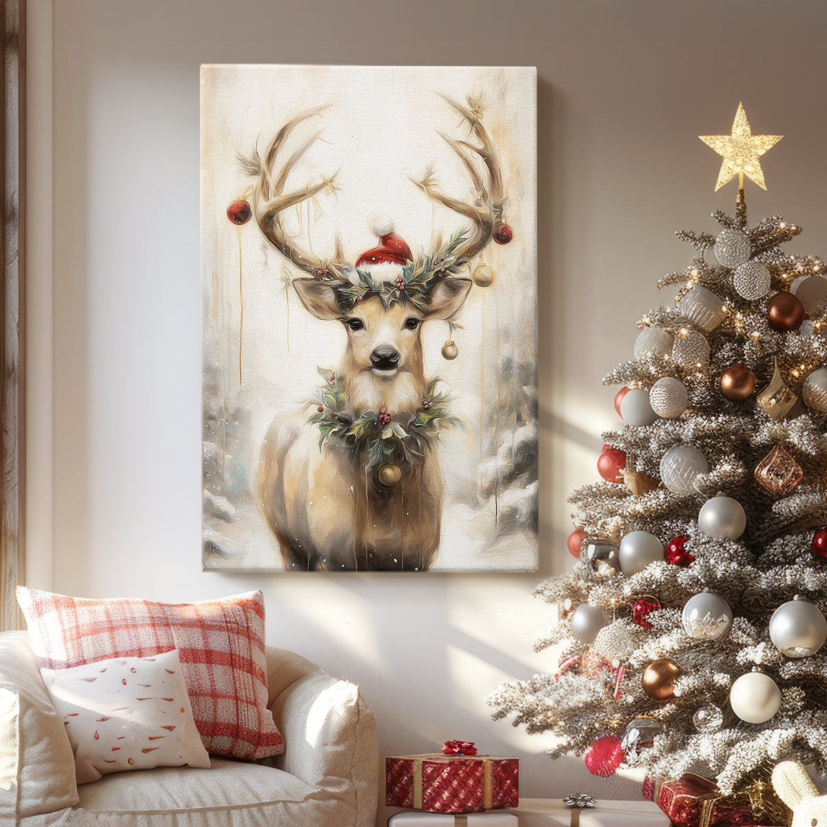 Midnight of Golden Yule - Canvas Art Print
