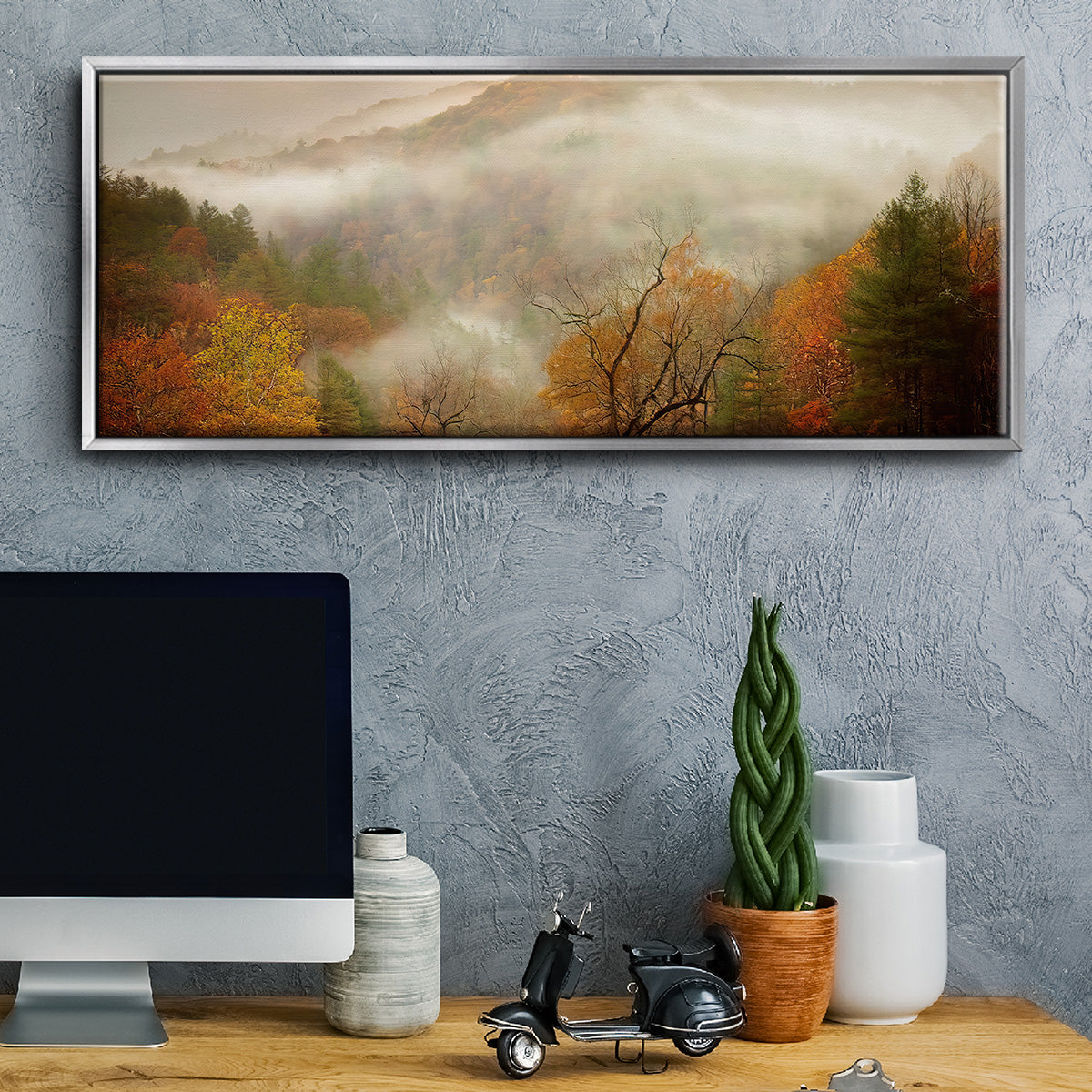 Photography Study Autumn Mist - Floater Framed Canvas Print