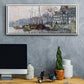 View of the Kromme Waal in Amsterdam - Floater Framed Canvas Print