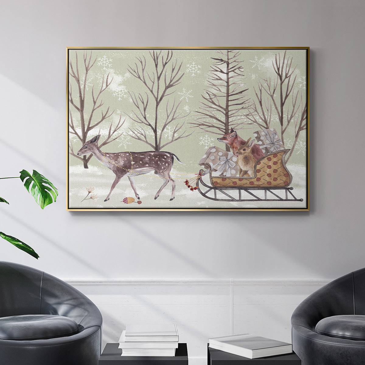 Christmas Time II - Framed Gallery Wrapped Canvas in Floating Frame