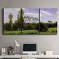 Three-panel canvas wall art featuring open landscape near le havre, displayed above a desk in a home office.