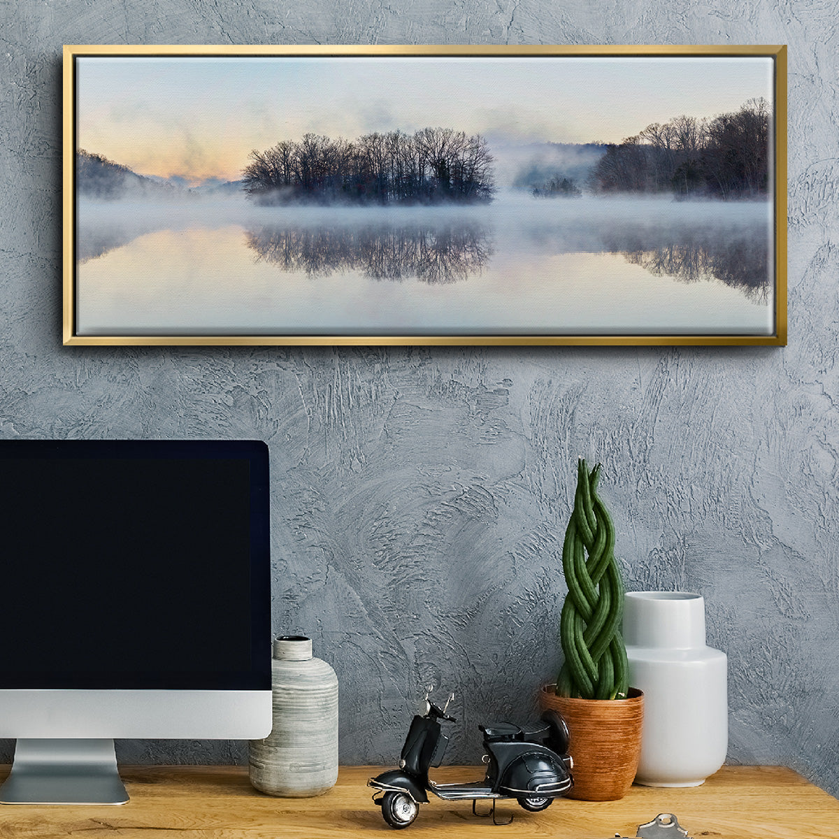 Scene on the Water VIII - Floater Framed Canvas Print