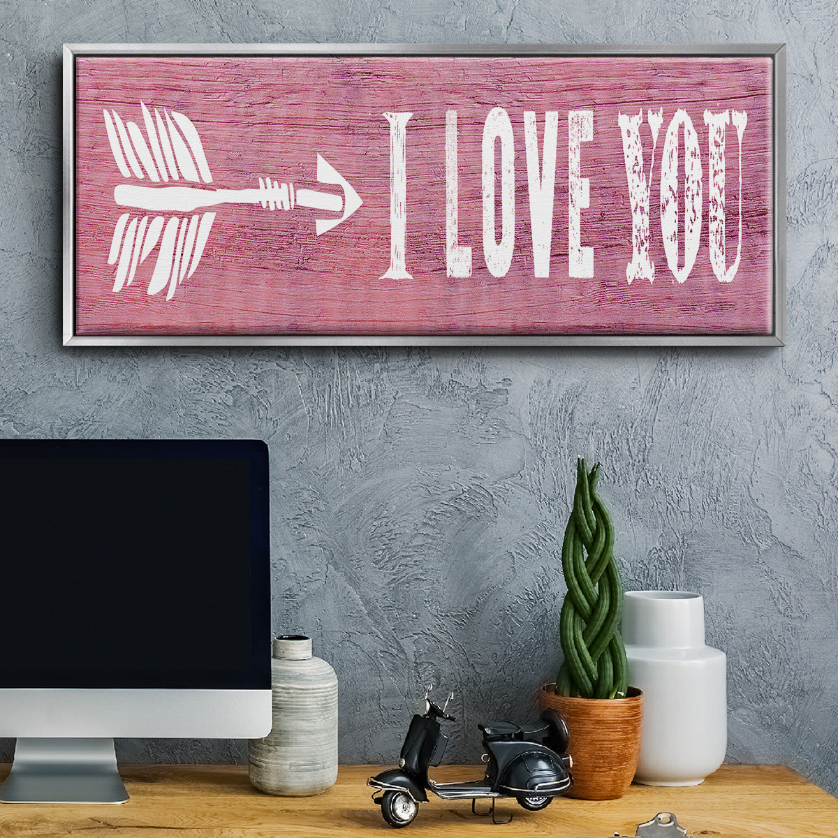 I Love You - Floater Framed Canvas Print