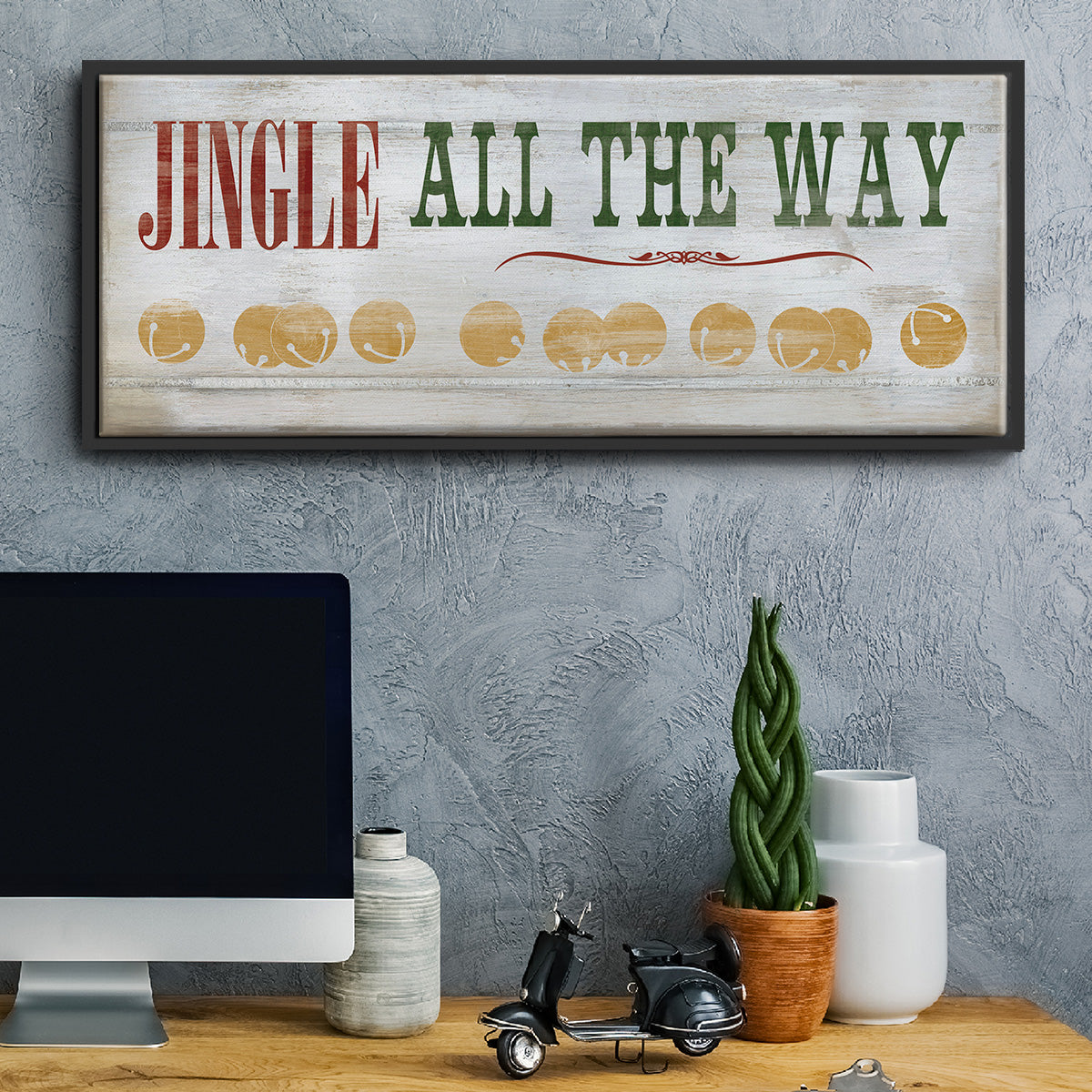 Jingle All the Way - Floater Framed Canvas Print