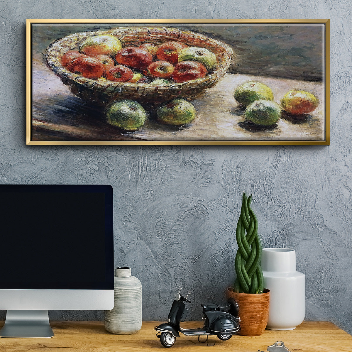 The Plate with Apples, 1880 - Floater Framed Canvas Print