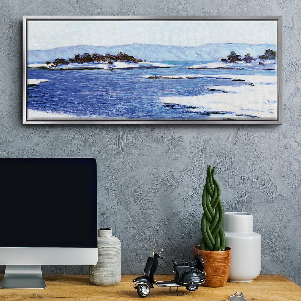 The Banks of the Fjord at Christiania, 1895 - Floater Framed Canvas Print