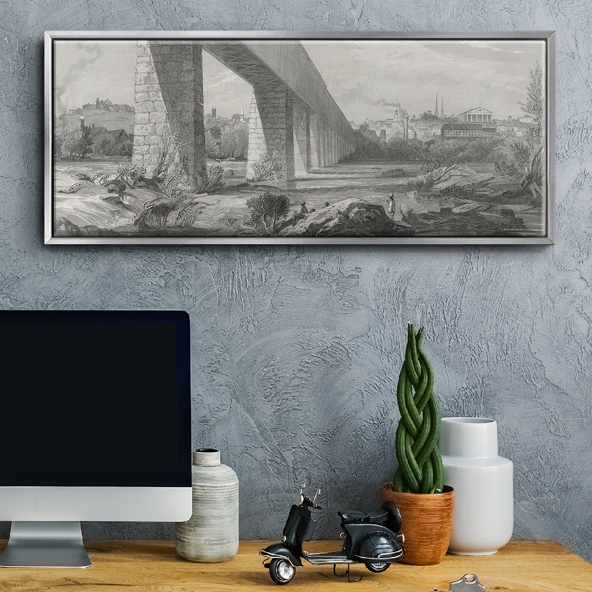 Richmond from the James - Floater Framed Canvas Print