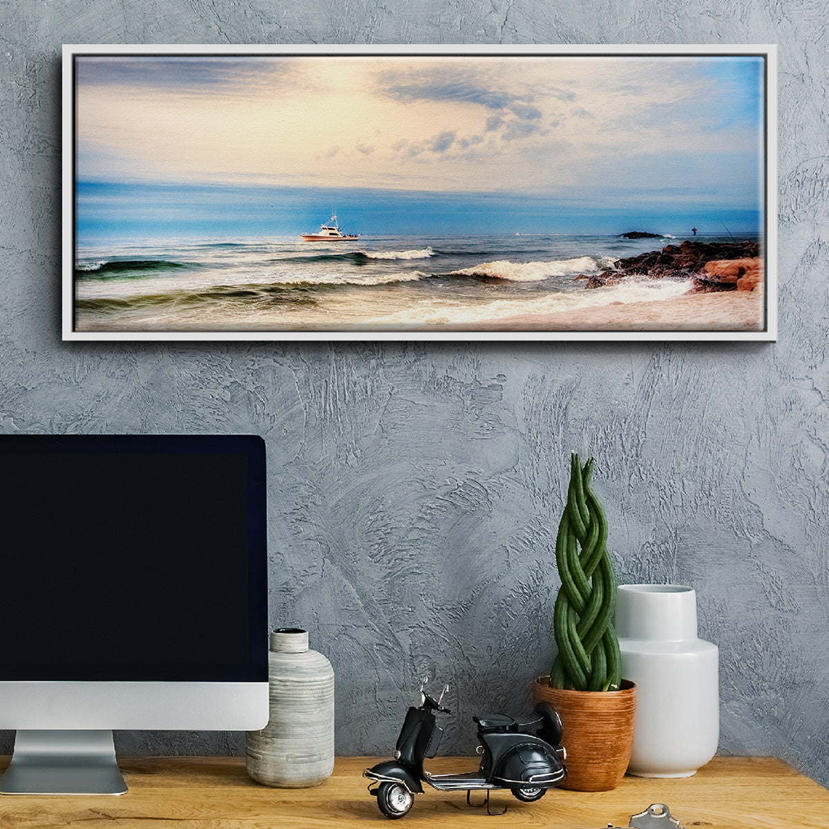 Heading to Sea - Floater Framed Canvas Print