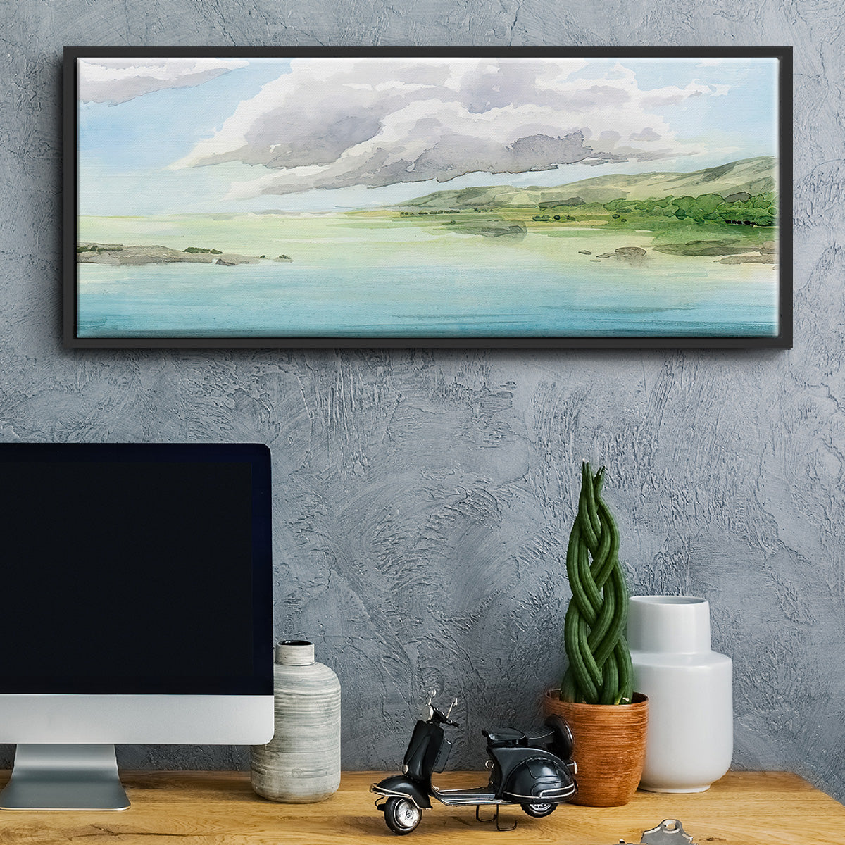 Clear Lagoon I - Floater Framed Canvas Print