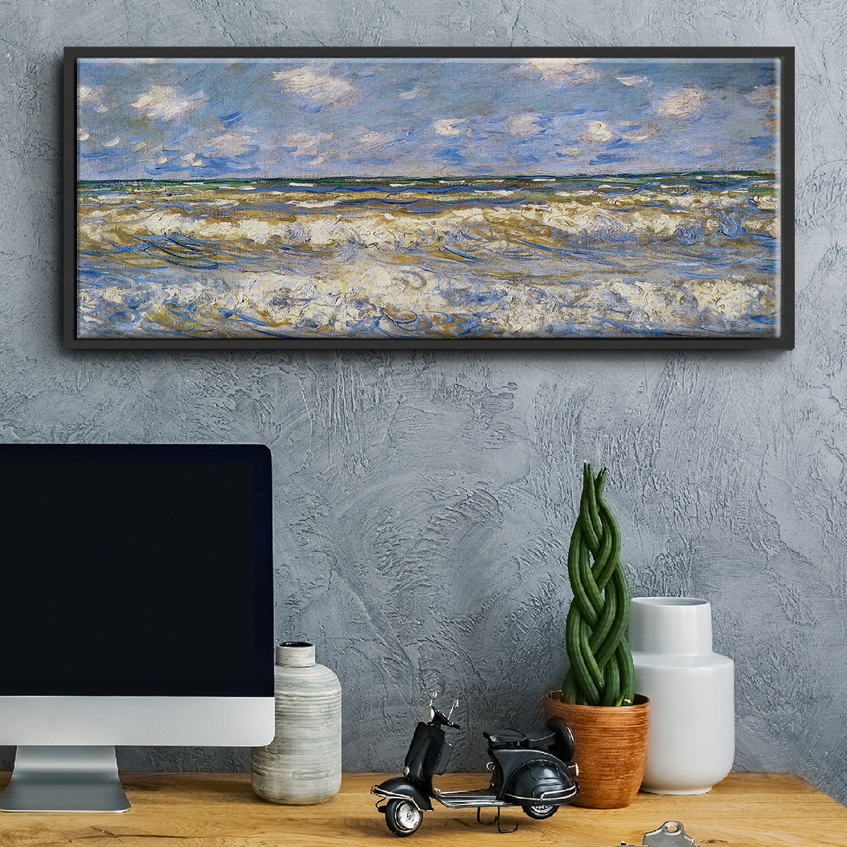Rough Sea, 1881 - Floater Framed Canvas Print