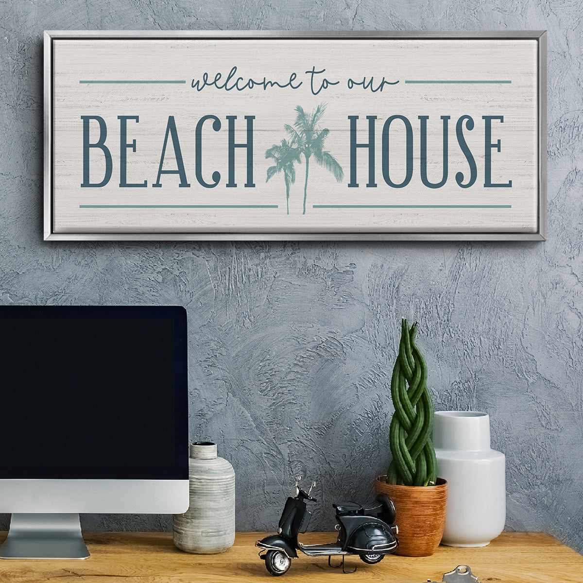 Our Beach House - Floater Framed Canvas Print