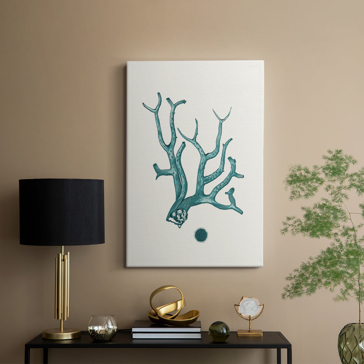 Antique Coastal Coral IX - Canvas Art Print