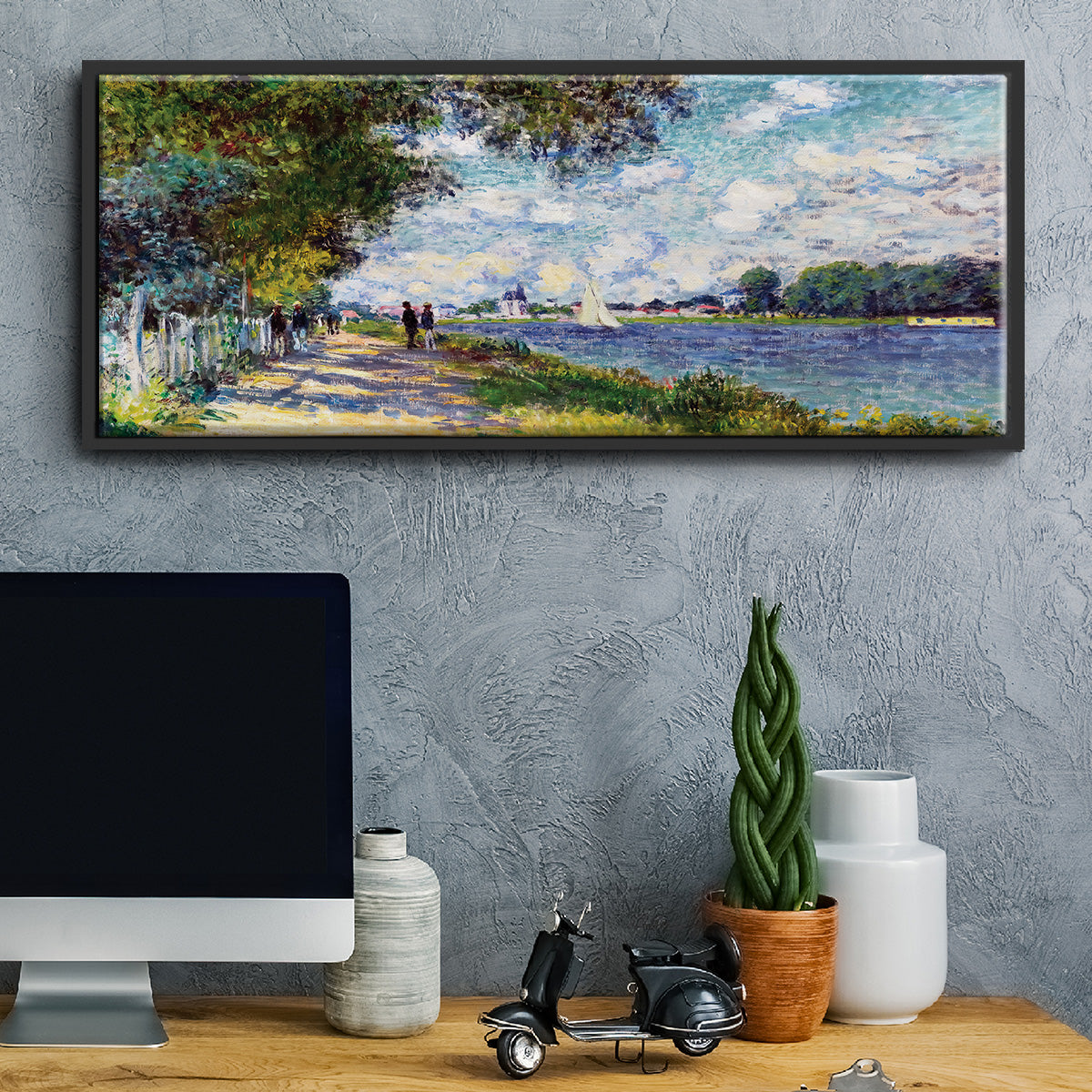 The Seine at Argenteuil, 1875 - Floater Framed Canvas Print