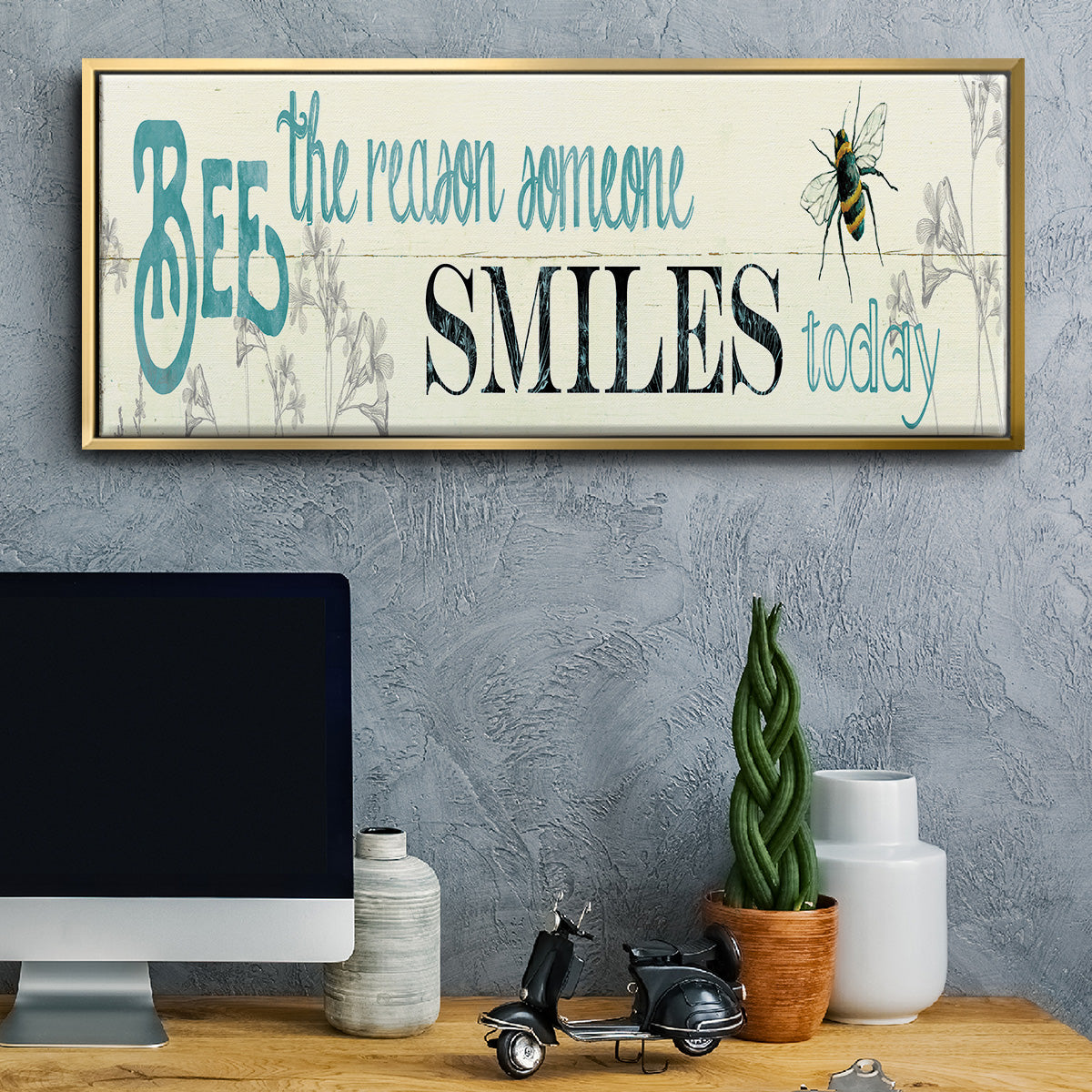 Bee The Reason - Floater Framed Canvas Print
