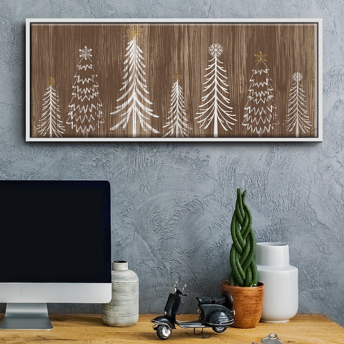 Barnwood Wonderland Collection D - Floater Framed Canvas Print