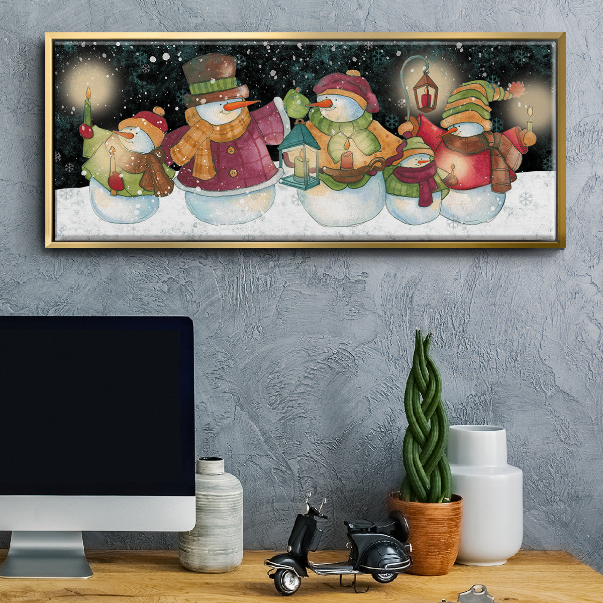 Christmas Lineup - Floater Framed Canvas Print