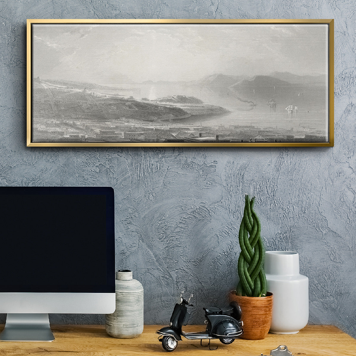 Golden Gate - Floater Framed Canvas Print