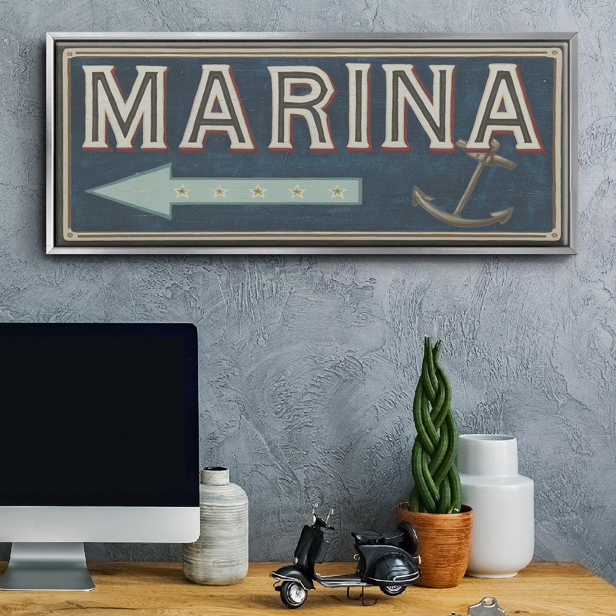 Shoreline Signs II - Floater Framed Canvas Print