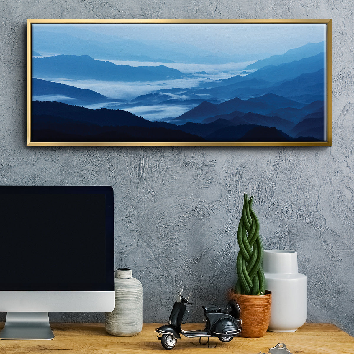 Misty Mountains XIII - Floater Framed Canvas Print