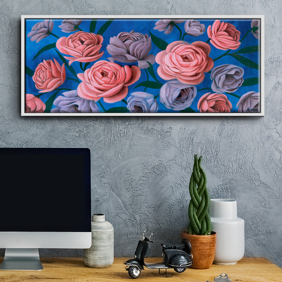 Layered Petals III - Floater Framed Canvas Print