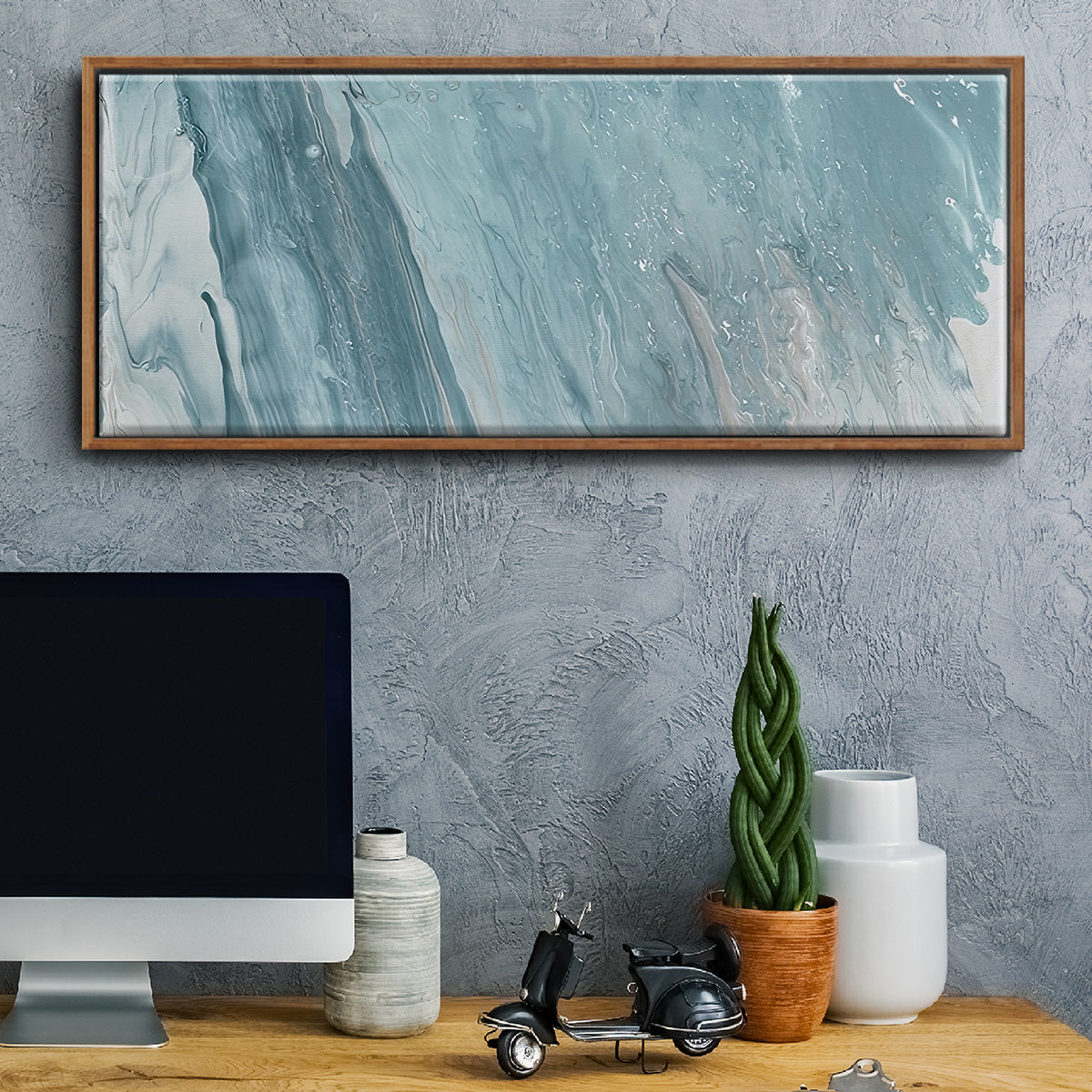 Cirrus I - Floater Framed Canvas Print