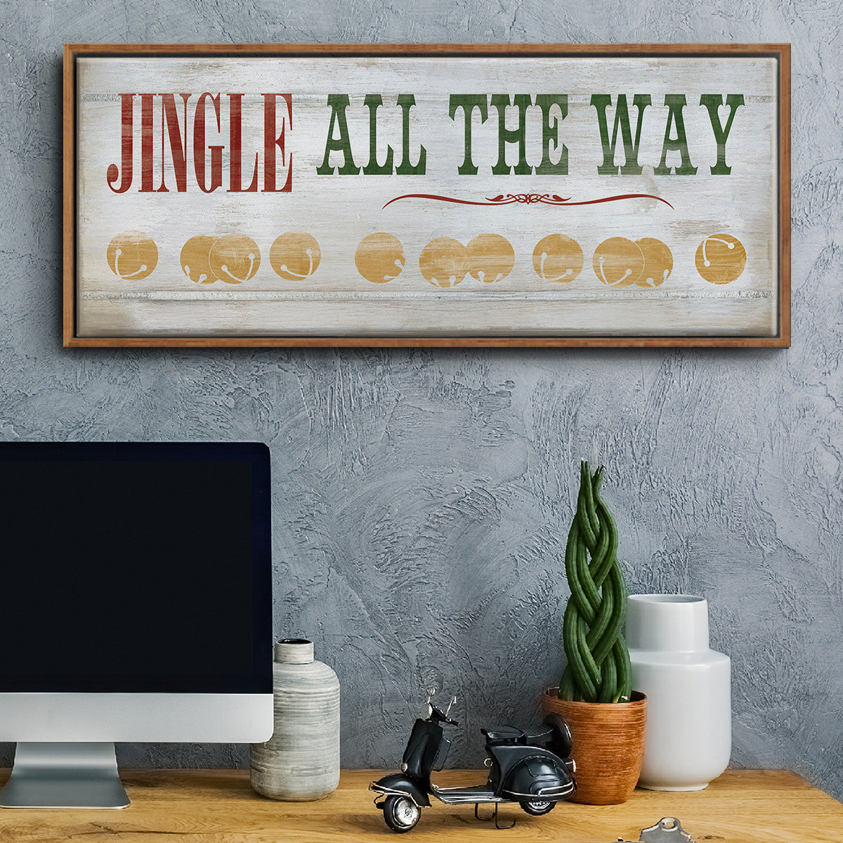Jingle All the Way - Floater Framed Canvas Print